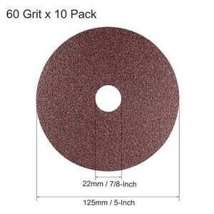 Center Hole 60 Grit Sanding Grinding Discs, 10 Pack